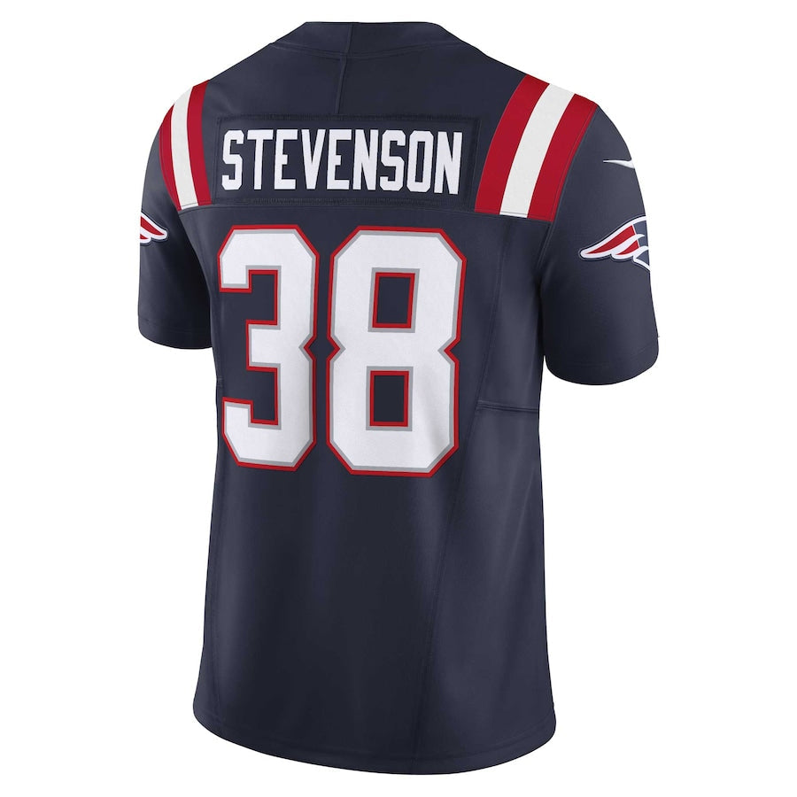 Rebec NE.Patriots #38 Rhamondre Stevenson Player Vapor F.U.S.E. Limited Navy Stitched Jerseys