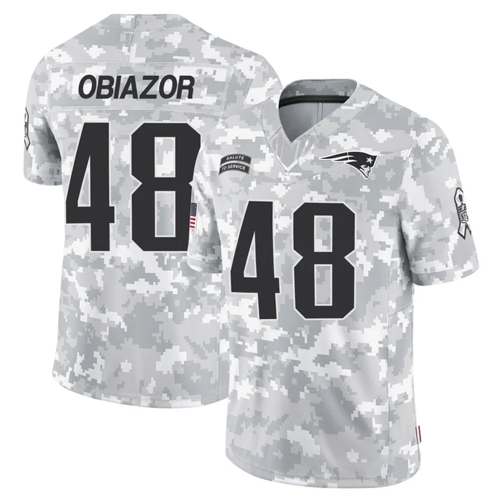 Rebec NE.Patriots #48 Namdi Obiazor Player Arctic Camo Salute To Service Limited Game Stitched Jerseys