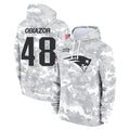 Rebec NE.Patriots #48 Namdi Obiazor Player Arctic Camo Salute to Service Pullover Hoodies Limited Game Stitched Jerseys