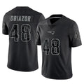 Rebec NE.Patriots #48 Namdi Obiazor Player Black Reflective LImited Home Game Stitched Jerseys