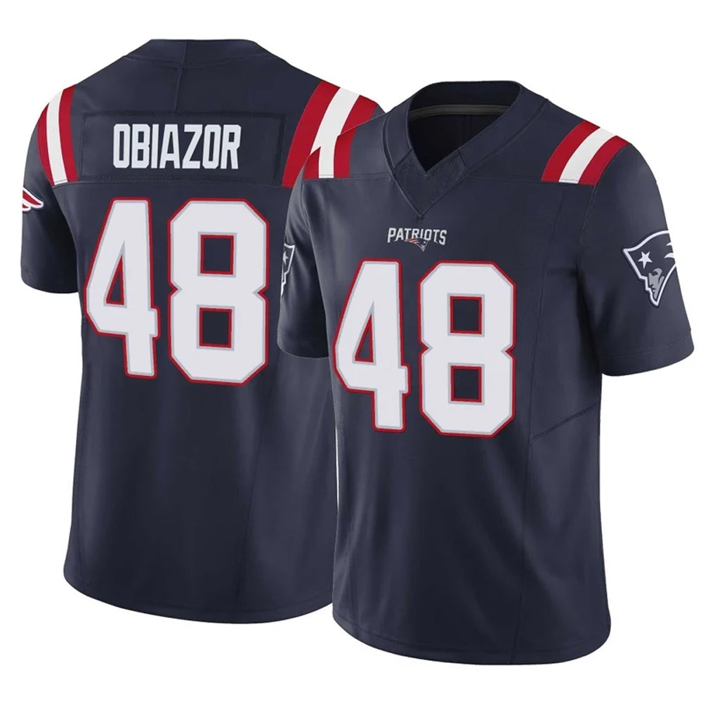 Rebec NE.Patriots #48 Namdi Obiazor Player Navy Limited Vapor F.U.S.E. Home Game Stitched Jerseys