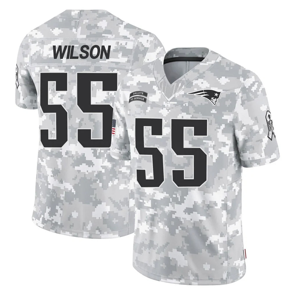 Rebec NE.Patriots #55 Jared Wilson Player Arctic Camo Salute To Service Limited Game Stitched Jerseys