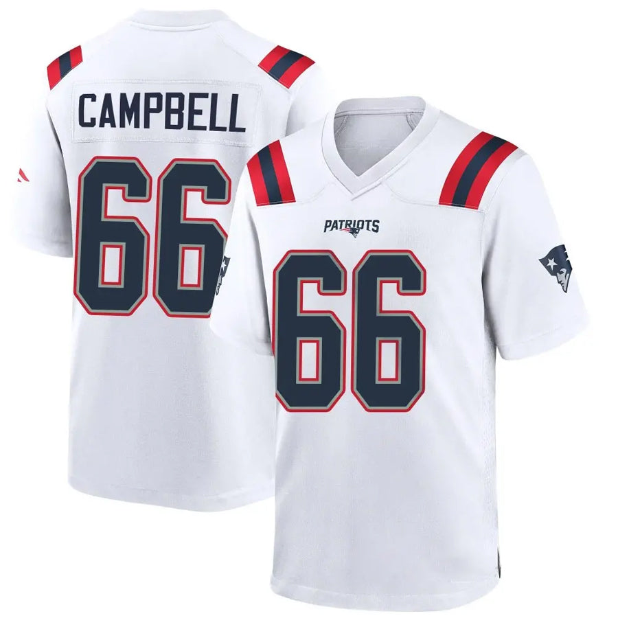 Rebec NE.Patriots #66 Will Campbell Player White Home Game Stitched Jerseys