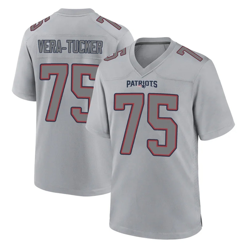 Rebec NE.Patriots #75 Alijah Vera-Tucker Player Gray Fashion Limited Home Game Stitched Jerseys