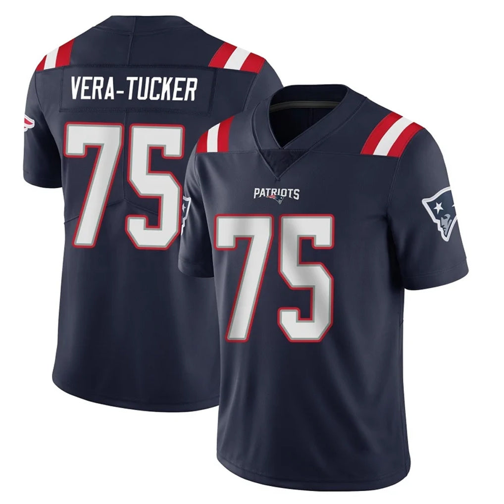Rebec NE.Patriots #75 Alijah Vera-Tucker Player Navy Vapor Untouchable Home Game Stitched Jerseys
