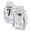 Rebec NE.Patriots #7 Carlton Davis III Player Arctic Camo Salute to Service Pullover Hoodies Limited Game Stitched Jerseys