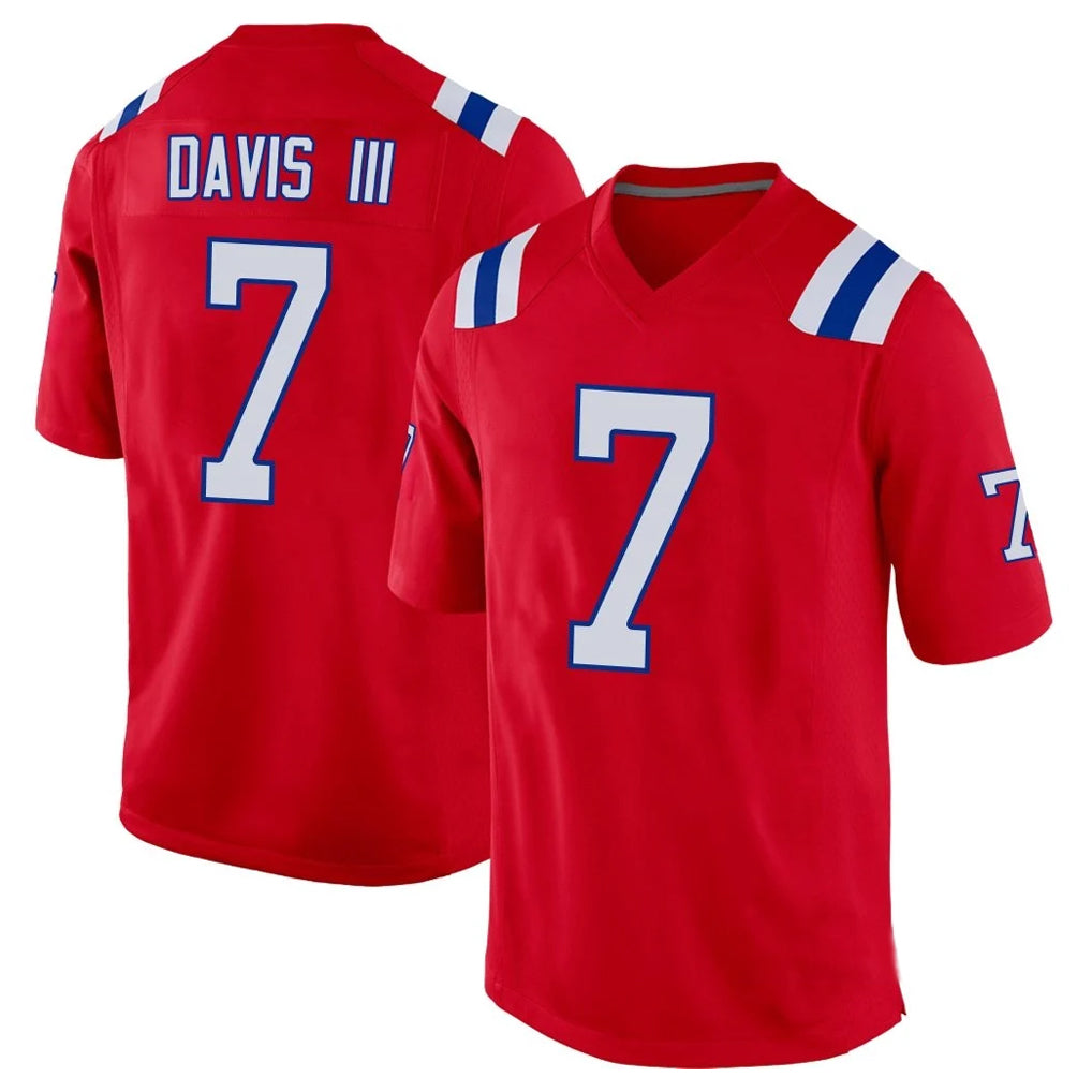 Rebec NE.Patriots #7 Carlton Davis III Player Red Home Game Stitched Jerseys
