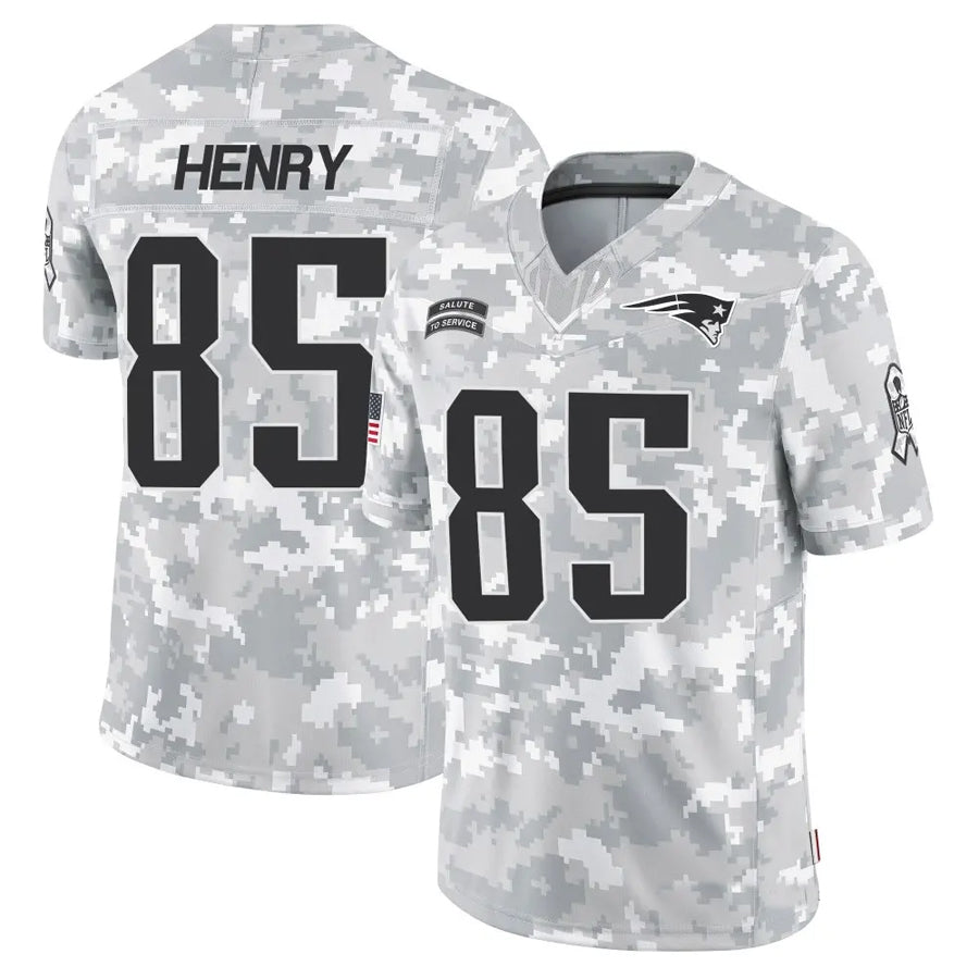 Rebec NE.Patriots #85 Hunter Henry Player Arctic Camo Salute to Service Limited Stitched Jerseys