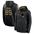 Rebec NE.Patriots #85 Hunter Henry Player Black Salute to Service Hoodies Limited Game Stitched Jerseys