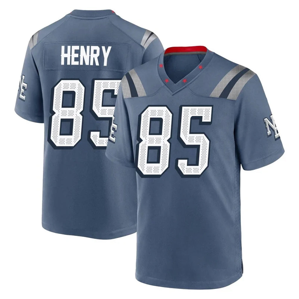 Rebec NE.Patriots #85 Hunter Henry Player Blue Rivalries Collection Home Game Stitched Jerseys