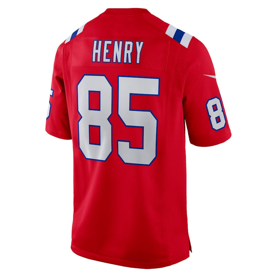 Rebec NE.Patriots #85 Hunter Henry Player Navy Red Home Game Stitched Jerseys
