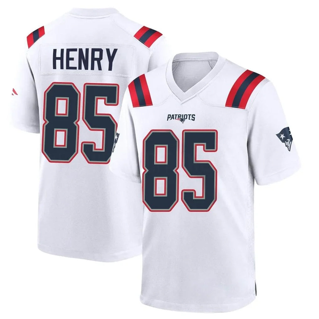 Rebec NE.Patriots #85 Hunter Henry Player White Home Game Stitched Jerseys