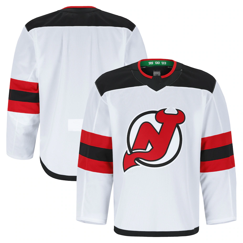 Rebec NJ.Devils White Away Authentic Pro Jerseys
