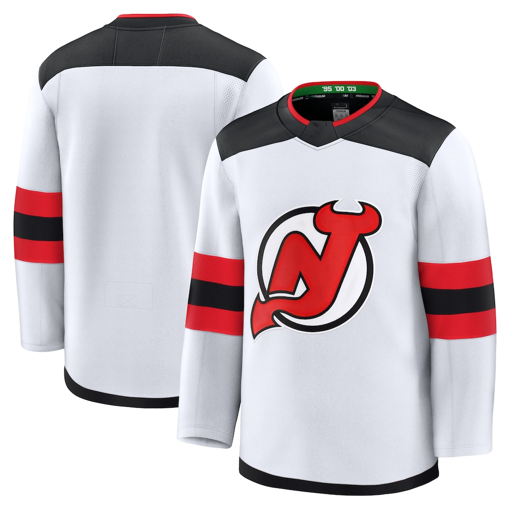 Rebec NJ.Devils White Away Premium Jerseys
