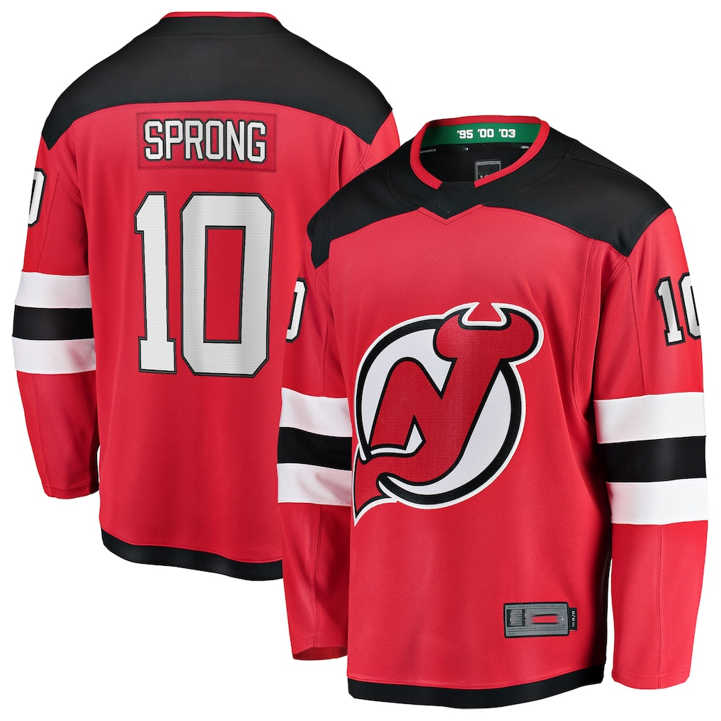Rebec NJ.Devils #10 Daniel Sprong Red Home Breakaway Jerseys