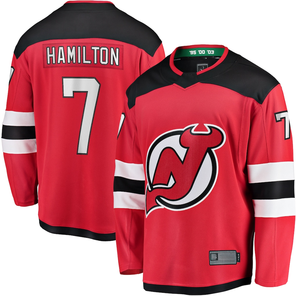 Rebec NJ.Devils #7 Dougie Hamilton Red Breakaway Player Jerseys