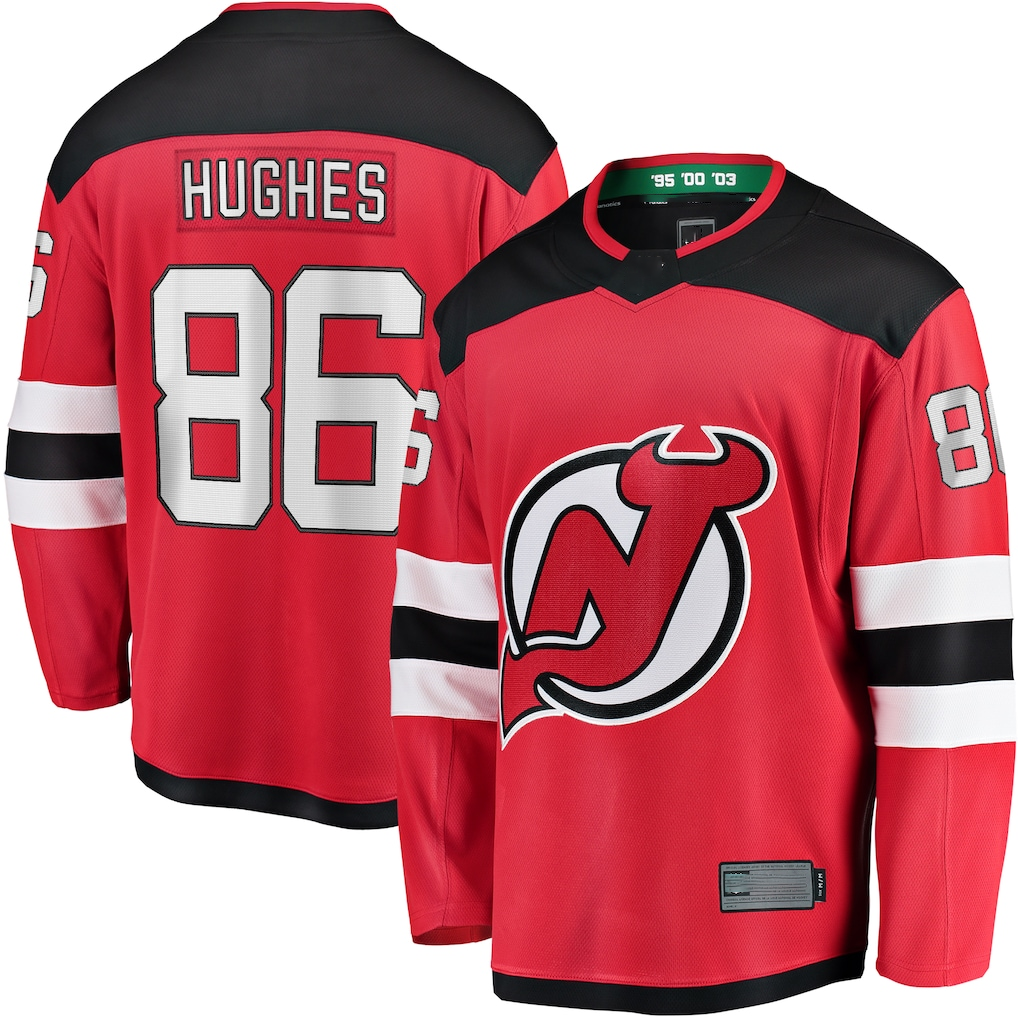 Rebec NJ.Devils #86 Jack Hughes Red Breakaway Player Jerseys