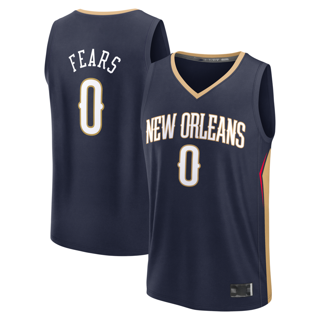 Rebec NO.Pelicans #0 Jeremiah Fears Navy Fast Break Replica Stitched Jerseys- Icon Edition