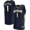 Rebec NO.Pelicans #1 Zion Williamson Navy Fast Break Replica Stitched Jerseys- Icon Edition