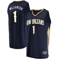 Rebec NO.Pelicans #1 Zion Williamson Navy Replica Fast Break Stitched Jerseys- Icon Edition