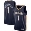 Rebec NO.Pelicans #1 Zion Williamson Navy Swingman Stitched Jerseys- Icon Edition