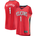 Rebec NO.Pelicans #1 Zion Williamson Red Replica Fast Break Stitched Jerseys- Statement Edition