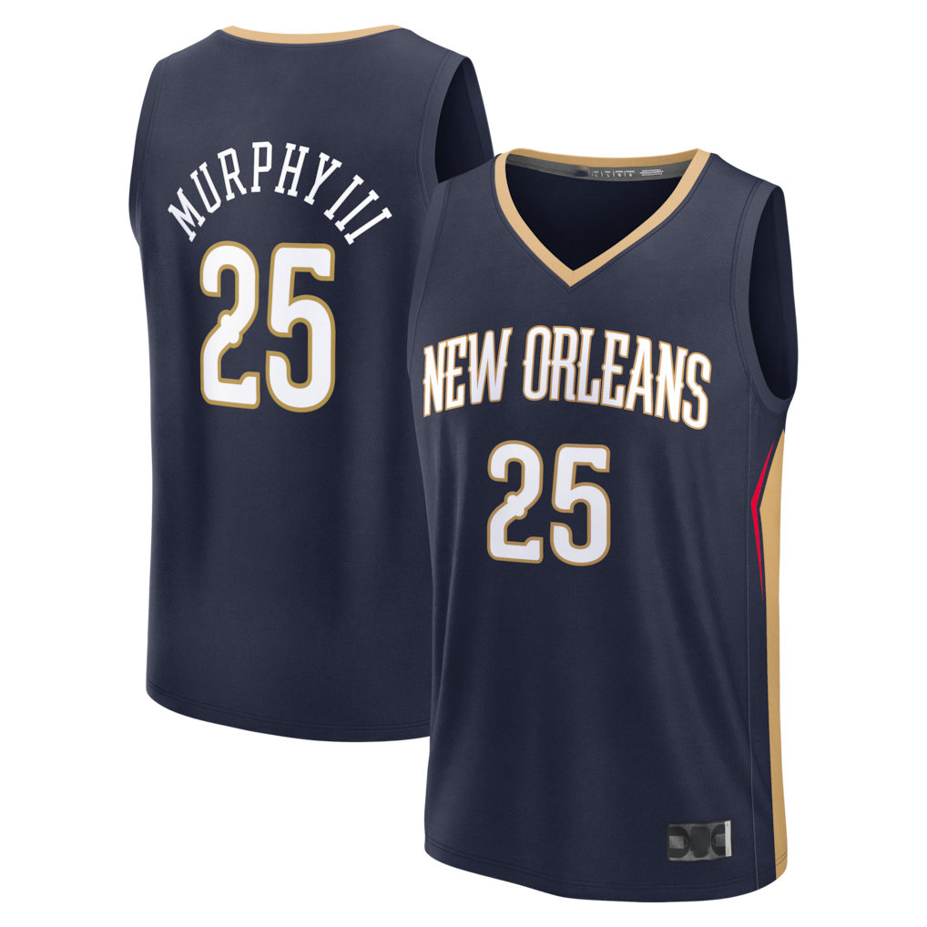 Rebec NO.Pelicans #25 Trey Murphy III Navy Fast Break Replica Stitched Jerseys- Icon Edition