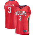 Rebec NO.Pelicans #3 C.J. McCollum Red Fast Break Replica Player Stitched Jerseys- Statement Edition
