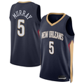 Rebec NO.Pelicans #5 Dejounte Murray Navy 2024 Offseason Addition Swingman Stitched Jerseys