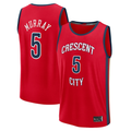 Rebec NO.Pelicans #5 Dejounte Murray Red Fast Break Replica Player Stitched Jerseys- Statement Edition