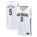 Rebec NO.Pelicans #5 Dejounte Murray White Fast Break Replica Player Stitched Jerseys- Association Edition