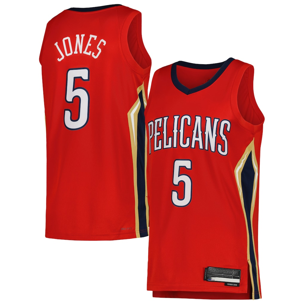 Rebec NO.Pelicans #5 Herbert Jones Red Swingman Stitched Jerseys- Statement Edition