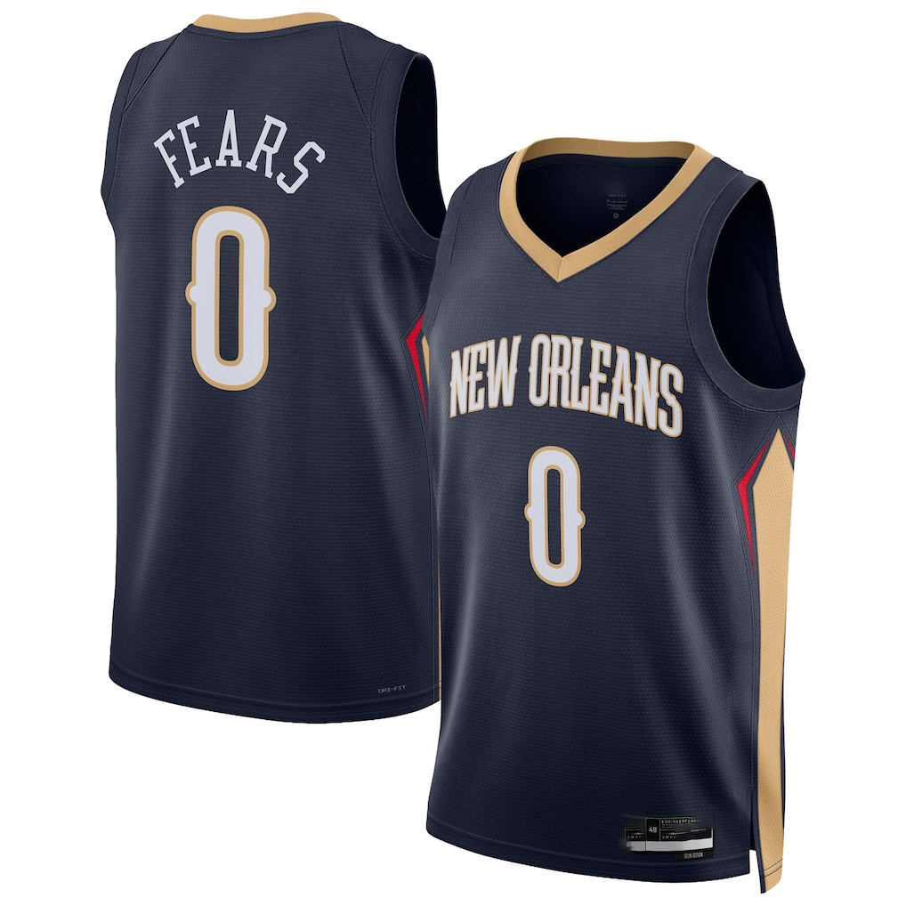 Rebec NO.Pelicanss #0 Jeremiah Fears Navy Swingman Stitched Jerseys- Icon Edition