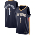 Rebec NO.Pelicanss #1 Zion Williamson Navy Swingman Stitched Jerseys- Icon Edition