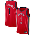 Rebec NO.Pelicanss #1 Zion Williamson Red Swingman Stitched Jerseys- Statement Edition