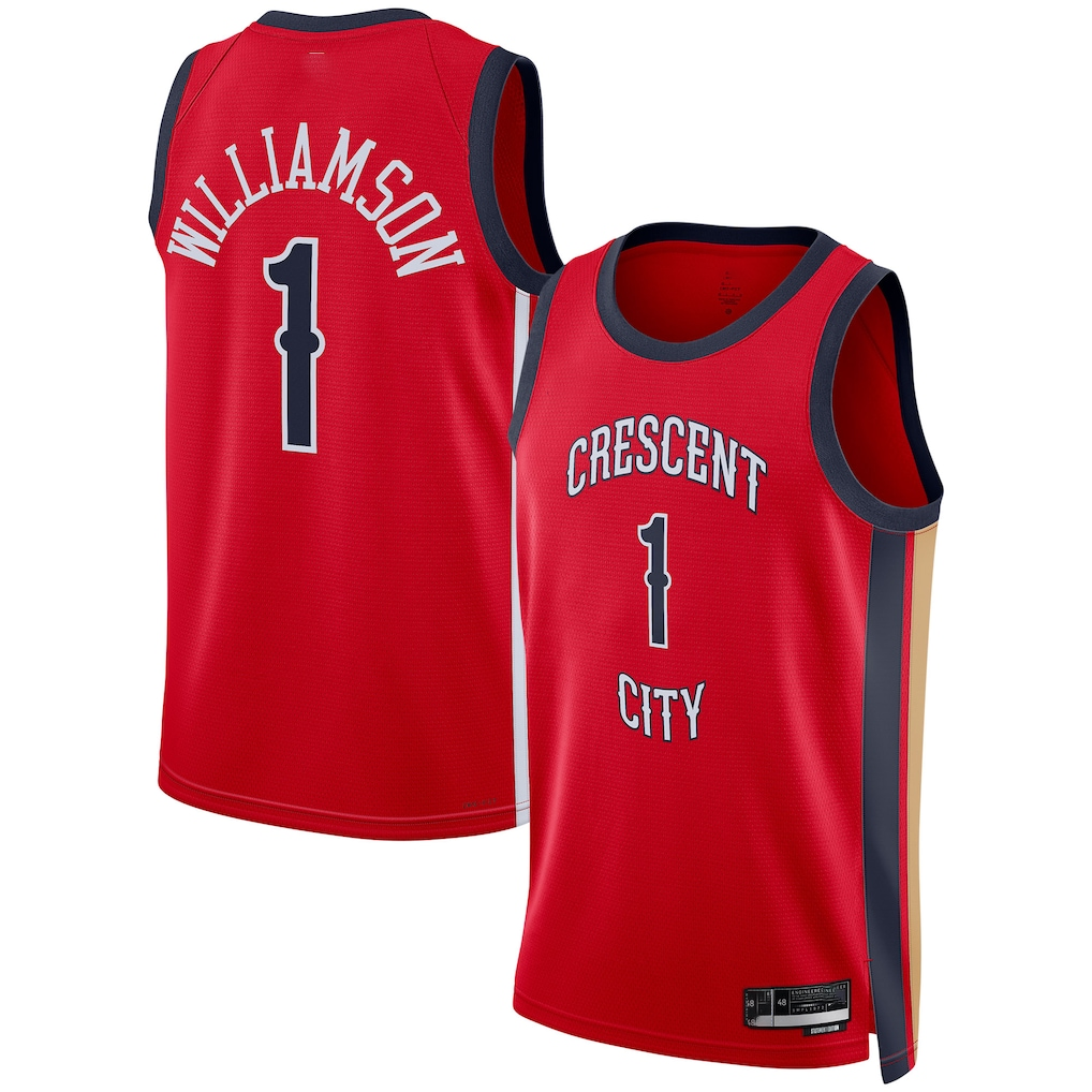 Rebec NO.Pelicanss #1 Zion Williamson Red Swingman Stitched Jerseys- Statement Edition