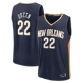 Rebec NO.Pelicanss #22 Derik Queen Navy Fast Break Replica Stitched Jerseys- Icon Edition