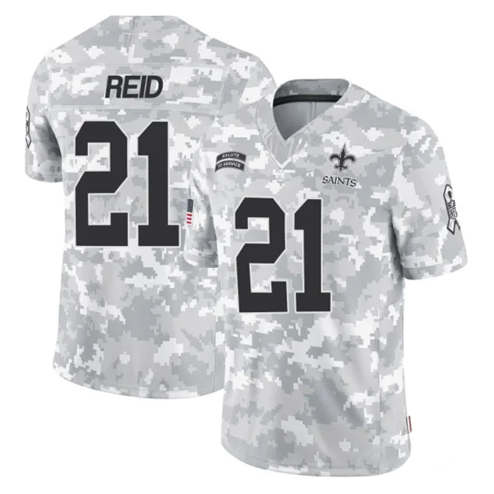 Rebec NO.Saints #21 Justin Reid Player Arctic Camo Salute To Service Limited Game Stitched Jerseys