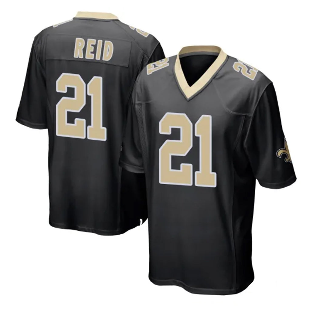 Rebec NO.Saints #21 Justin Reid Player Black Home Game Stitched Jerseys