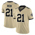 Rebec NO.Saints #21 Justin Reid Player Gold Limited Vapor F.U.S.E. Home Game Stitched Jerseys