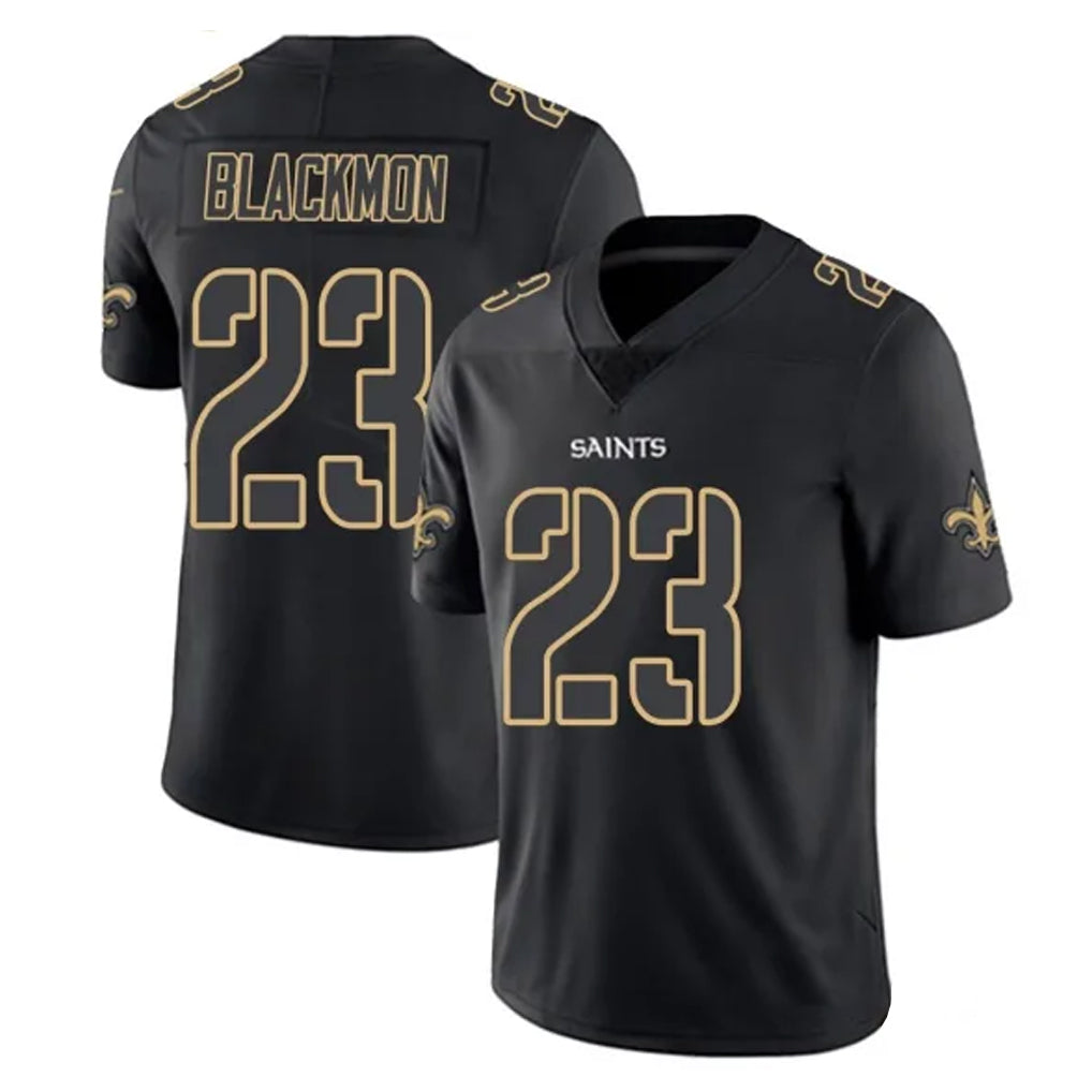 Rebec NO.Saints #23 Julian Blackmon Player Black Impact Limited Home Game Stitched Jerseys