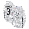 Rebec NO.Saints #3 Travis Etienne Jr. Player Arctic Camo Salute to Service Pullover Hoodies Limited Game Stitched Jerseys