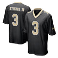 Rebec NO.Saints #3 Travis Etienne Jr. Player Black Home Game Stitched Jerseys