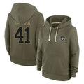 Rebec NO.Saints #41 Alvin Kamara Player Olive Salute to Service Pullover Hoodies Limited Stitched Jerseys