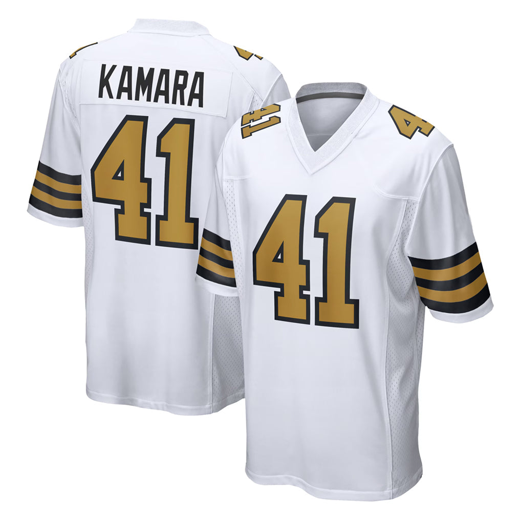Rebec NO.Saints #41 Alvin Kamara Player White Alternate Home Game Stitched Jerseys