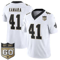 Rebec NO.Saints #41 Alvin Kamara White 2026 F.U.S.E 60th Anniversary Patch Vapor Limited Football Stitched Jersey