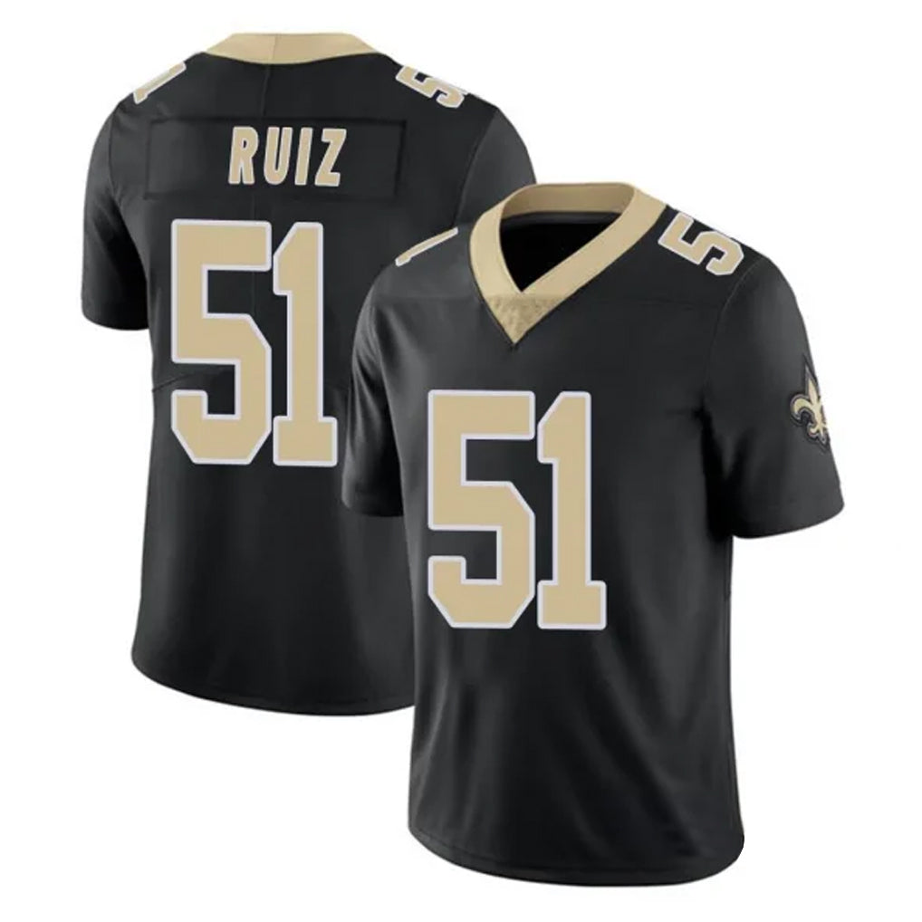 Rebec NO.Saints #51 Cesar Ruiz Player Black Limited Vapor Untouchable Home Game Stitched Jerseys