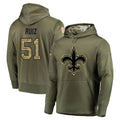 Rebec NO.Saints #51 Cesar Ruiz Player Olive Salute to Service Pullover Hoodies Home Game Stitched Jerseys