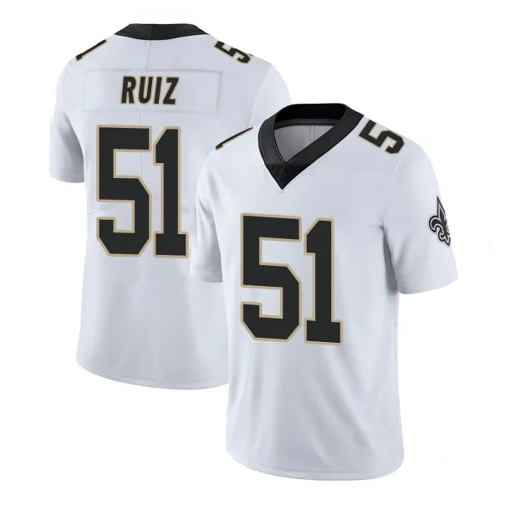 Rebec NO.Saints #51 Cesar Ruiz Player White Limited Vapor Untouchable Home Game Stitched Jerseys