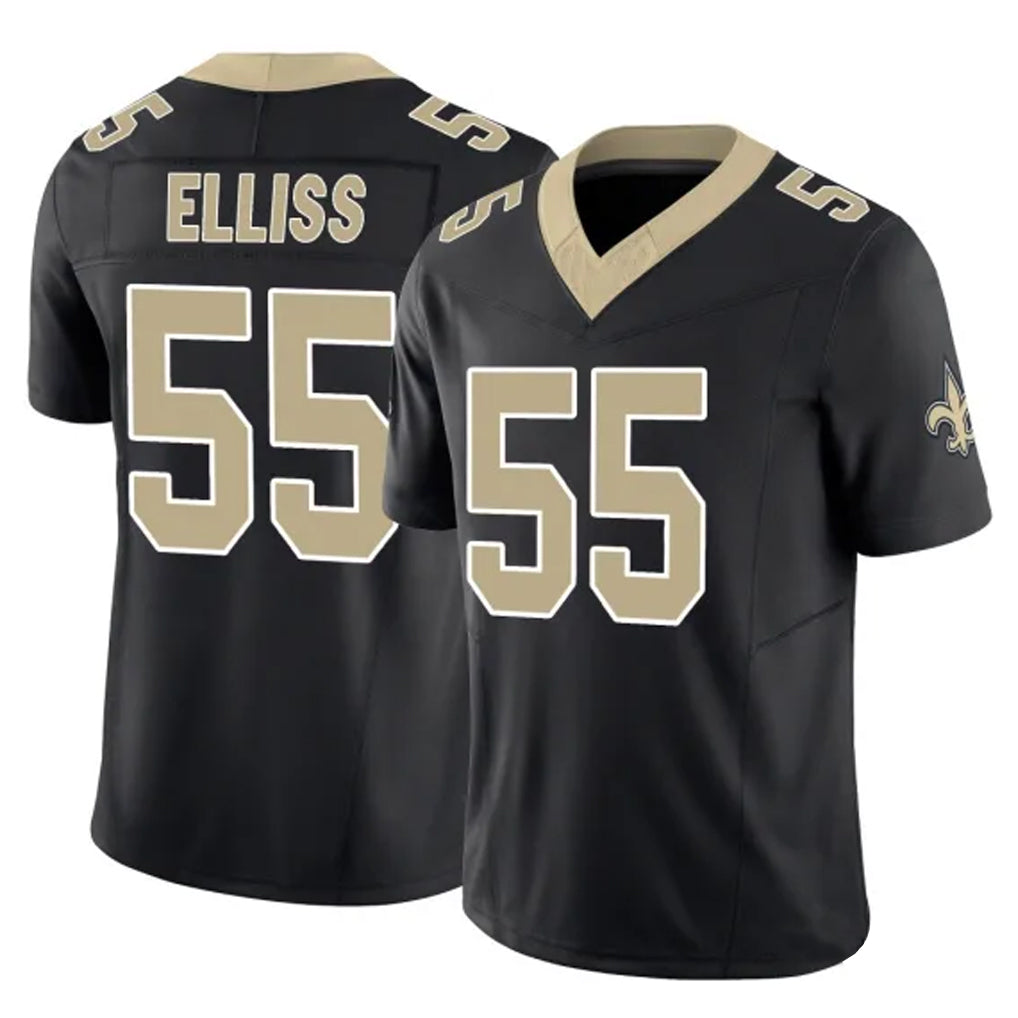 Rebec NO.Saints #55 Kaden Elliss Player Black Limited Vapor F.U.S.E. Home Game Stitched Jerseys